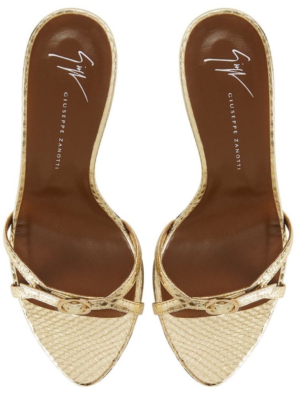 Giuseppe Zanotti Metallic Gold Strappy Stiletto Sandals